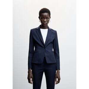 Alex Marie Navy Blue Single - Button‎ Notched Lapel Blazer - Size 2